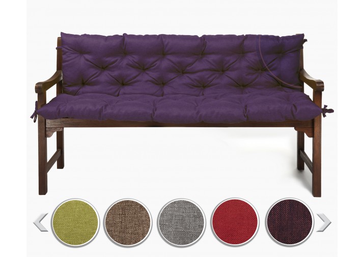 Bankauflage gesteppt 130x50x50x12cm (Sitzkissen + Rückenkissen) Viele Farben zur Auswahl