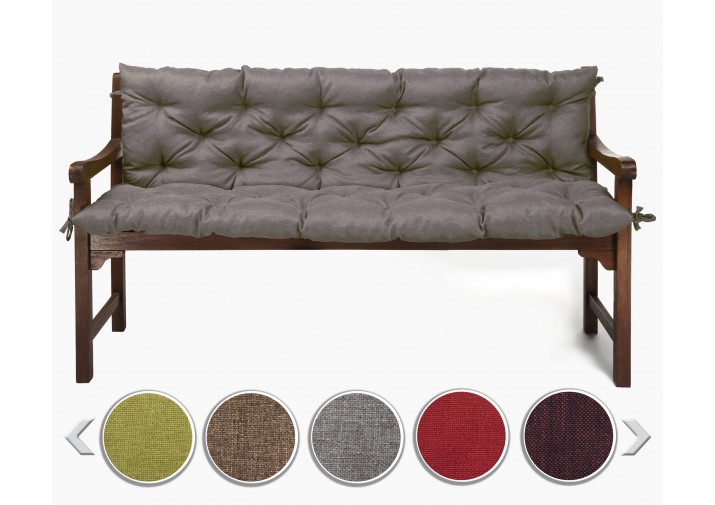 Bankauflage gesteppt 140x50x50x12cm (Sitzkissen + Rückenkissen) Viele Farben zur Auswahl