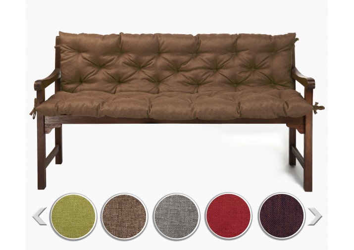 Bankauflage gesteppt 180x50x50x12cm (Sitzkissen + Rückenkissen) Viele Farben zur Auswahl