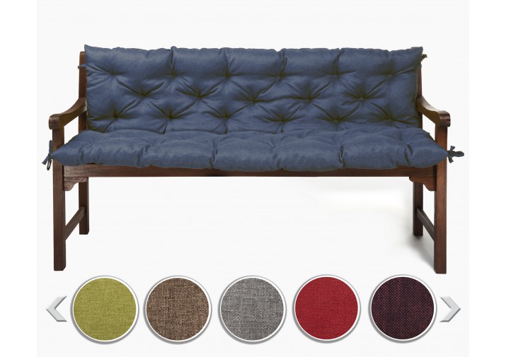Bankauflage gesteppt 180x50x50x12cm (Sitzkissen + Rückenkissen) Viele Farben zur Auswahl
