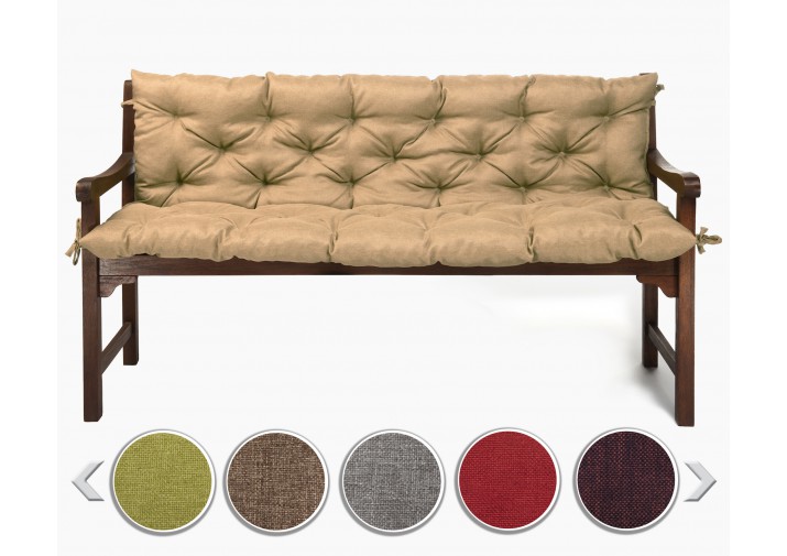 Bankauflage gesteppt 190x50x50x12cm (Sitzkissen + Rückenkissen) Viele Farben zur Auswahl