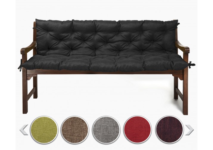 Bankauflage gesteppt 130x40x40x12cm (Sitzkissen + Rückenkissen) Viele Farben zur Auswahl