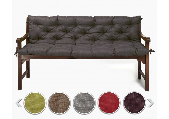 Bankauflage gesteppt 160x40x40x12cm (Sitzkissen + Rückenkissen) Viele Farben zur Auswahl