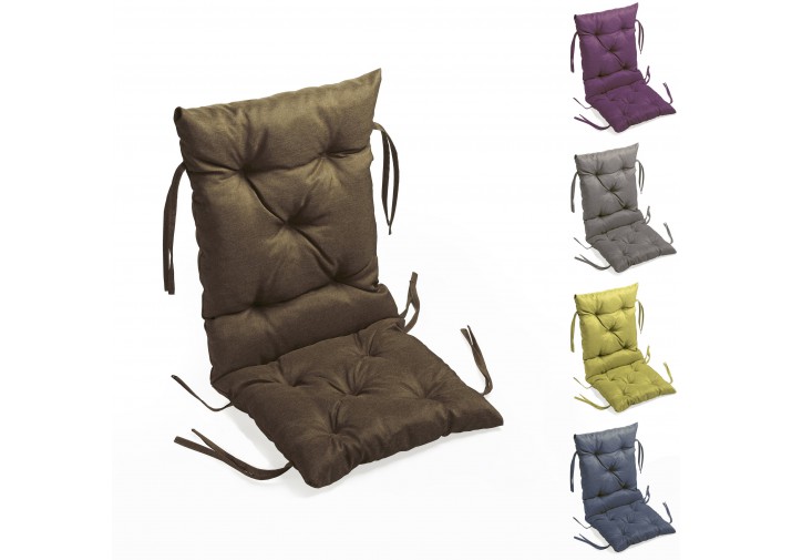 Stuhlkissen gesteppt 40x40x40x12cm (Sitzkissen + Rückenkissen) Viele Farben zur Auswahl