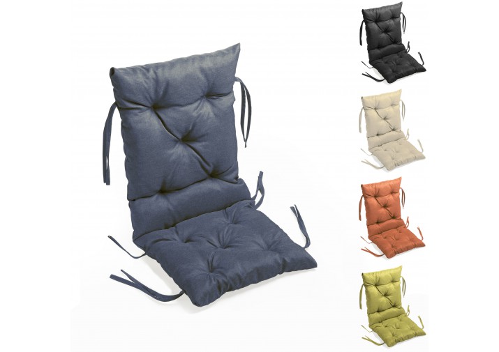 Stuhlkissen gesteppt 40x40x40x12cm (Sitzkissen + Rückenkissen) Viele Farben zur Auswahl