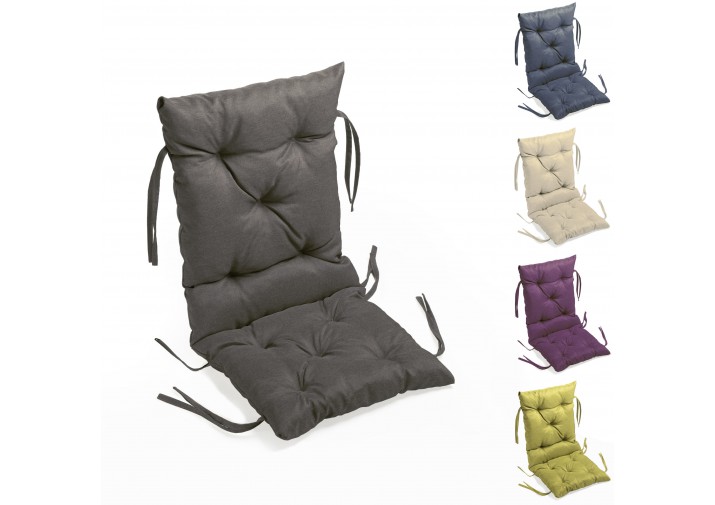 Stuhlkissen gesteppt 40x40x40x12cm (Sitzkissen + Rückenkissen) Viele Farben zur Auswahl