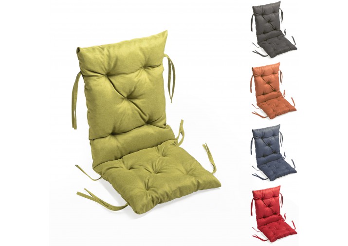 Stuhlkissen gesteppt 40x40x40x12cm (Sitzkissen + Rückenkissen) Viele Farben zur Auswahl
