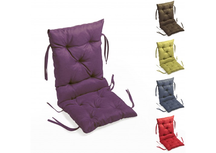Stuhlkissen gesteppt 40x40x40x12cm (Sitzkissen + Rückenkissen) Viele Farben zur Auswahl