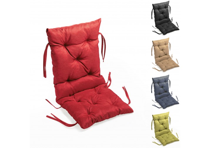 Stuhlkissen gesteppt 40x40x40x12cm (Sitzkissen + Rückenkissen) Viele Farben zur Auswahl