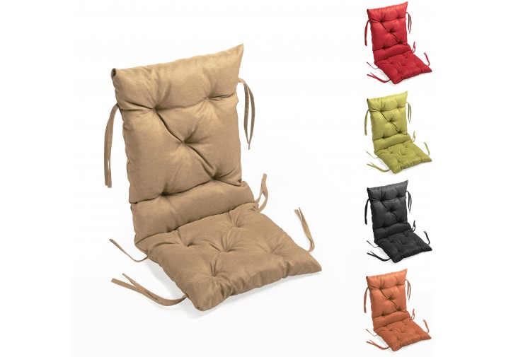 Stuhlkissen gesteppt 40x40x40x12cm (Sitzkissen + Rückenkissen) Viele Farben zur Auswahl