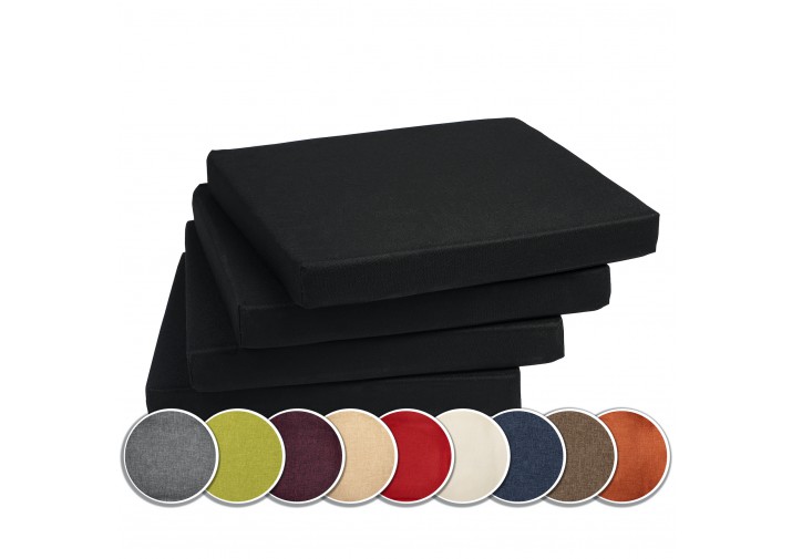 4er Set Stuhlkissen 40x40x3cm "FOX" viele Farben zur Auswahl