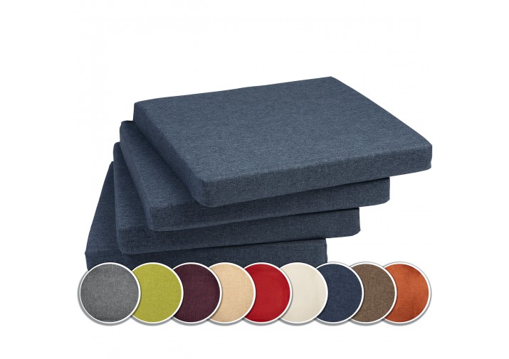 4er Set Stuhlkissen 40x40x3cm "FOX" viele Farben zur Auswahl