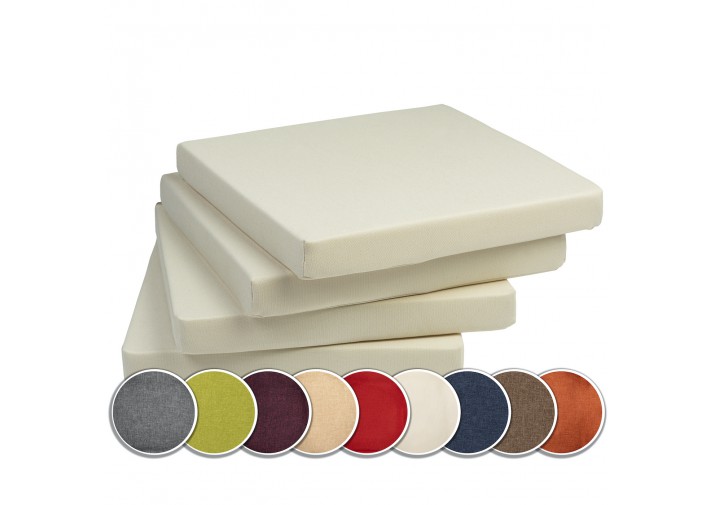 4er Set Stuhlkissen 40x40x3cm "FOX" viele Farben zur Auswahl