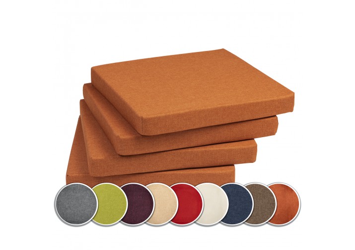 4er Set Stuhlkissen 40x40x3cm "FOX" viele Farben zur Auswahl