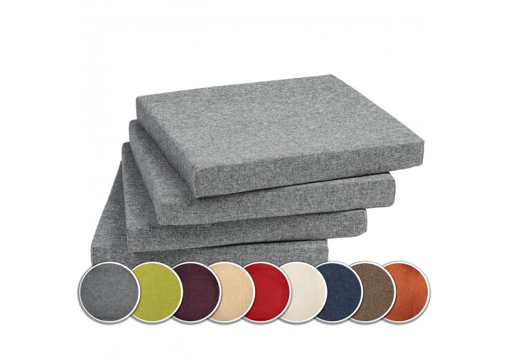 4er Set Stuhlkissen 40x40x3cm "FOX" viele Farben zur Auswahl