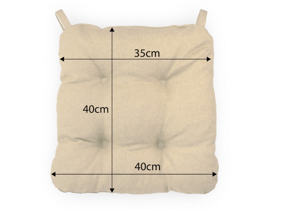 4er Set Stuhlkissen mit Klettverschluss 40 (vorne) 35 (hinten) x 40 x